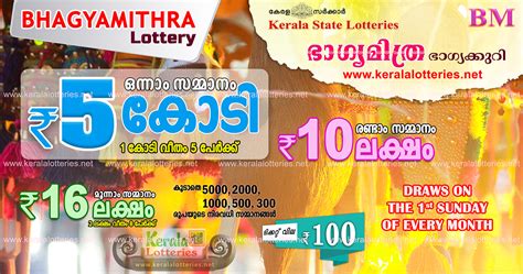 bhagyalakshmi lottery|Kerala Bhagyamithra Lottery Results For Rs 5 Crore First Prize Released.
